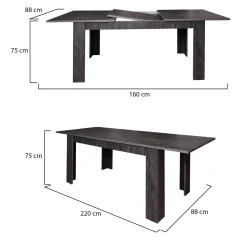 Tavolo allungabile 8-10 posti 160/220x88cm rovere - Artino