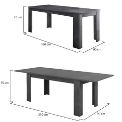 Tavolo allungabile 8-12 posti 160/210x90cm bianco anticato -Agenore