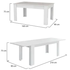Tavolo allungabile 8-12 posti 160/210x90cm cemento - Agenore