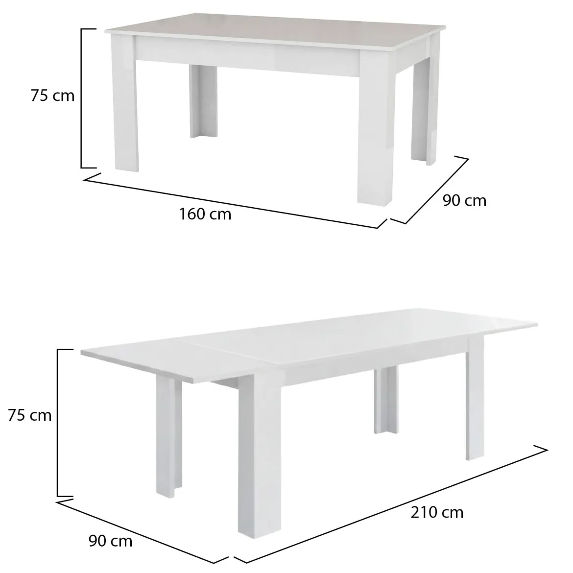 Tavolo allungabile 8-12 posti 160/210x90cm cemento - Agenore