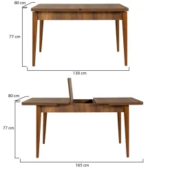 Tavolo allungabile vintage 6-8 posti 130x80cm noce - Dorotea