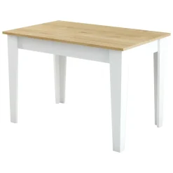 Tavolo classico rettangolare 6 posti bianco e quercia 110x72cm - Eupilio