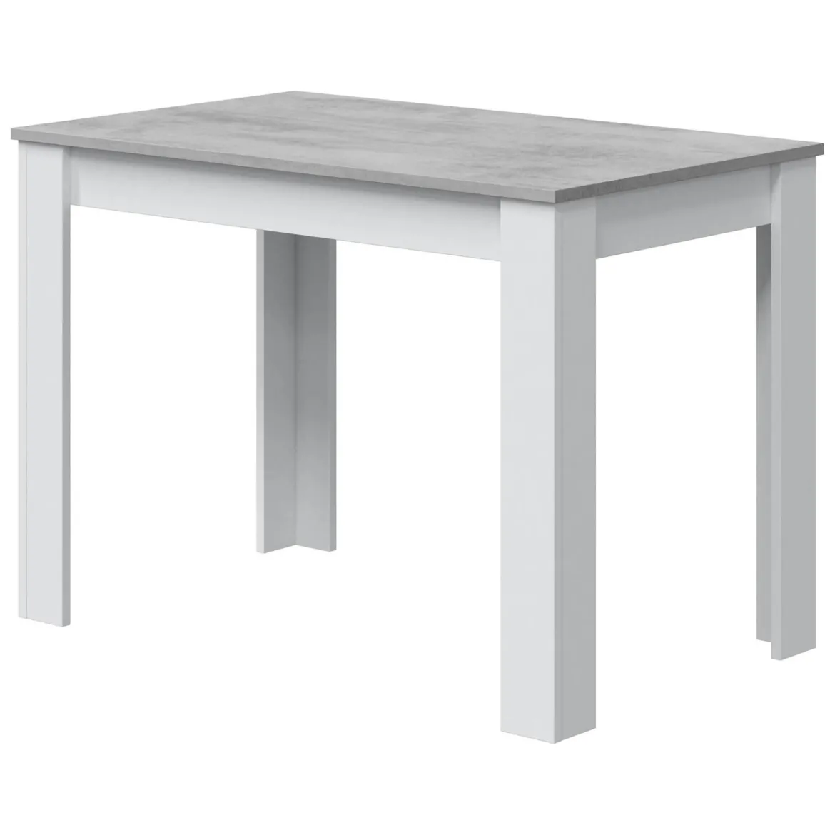 Tavolo cucina rettangolare 6 posti bianco e cemento 109x67cm - Anat
