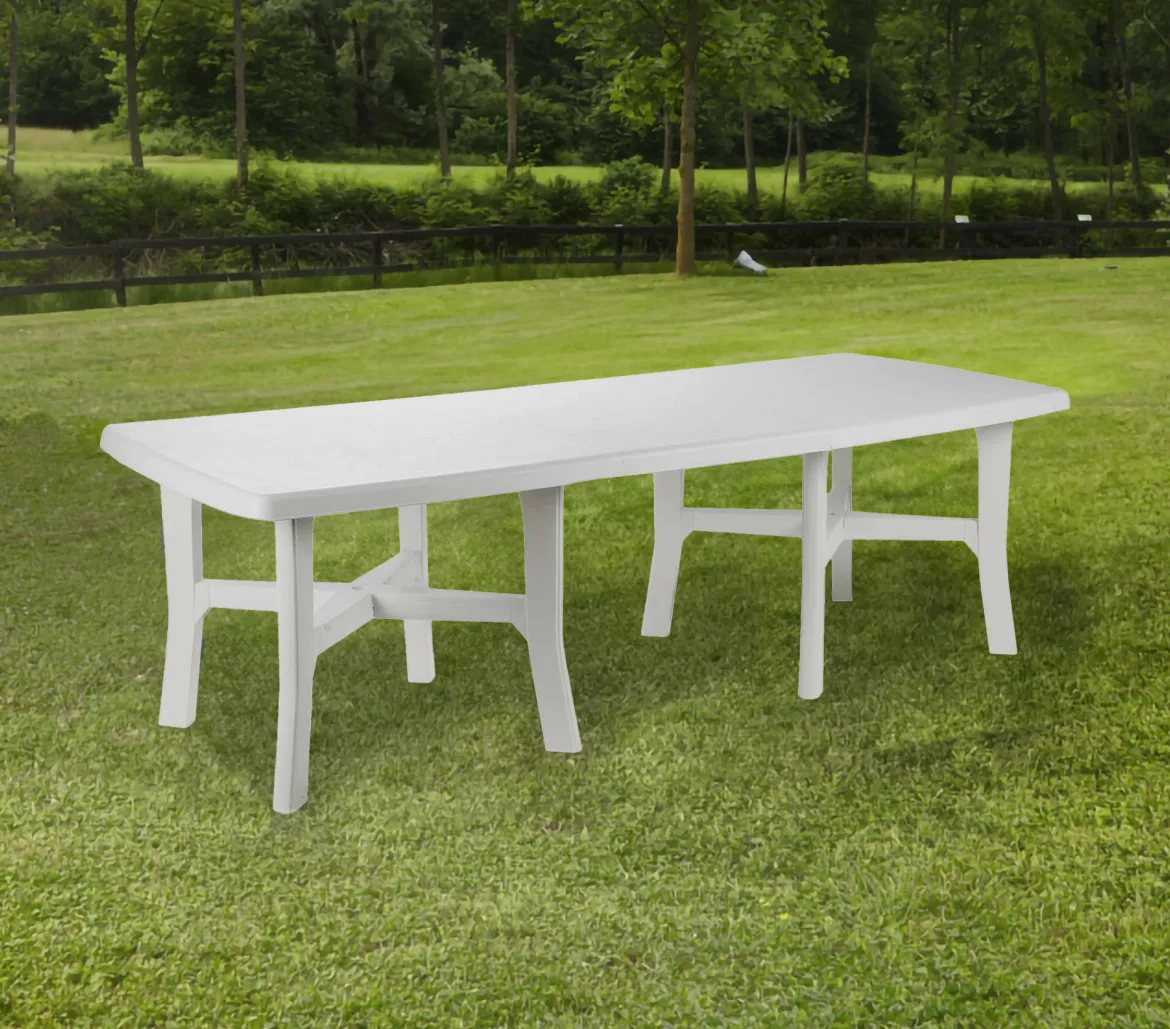 Tavolo da esterno Adonas, 160x90h72 cm, Bianco
