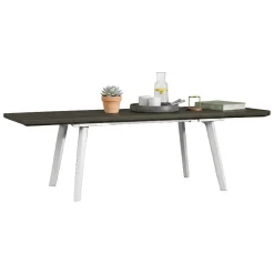 Tavolo da esterno allungabile 8-10 posti 162/241x100cm bianco e grigio scuro - Penticton