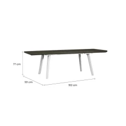 Tavolo da esterno allungabile 8-12 posti 146/292x86cm bianco - Campana