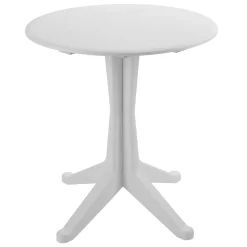 Tavolo da Esterno Bianco 2 Posti Tavolo Tavolo Rotondo Fisso 70x70x72h cm, Lunghezza Massima 70 cm Made in Italy - Lorwood
