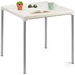 Tavolo da Esterno Bianco 4 Posti Tavolo Tavolo Fisso Quadrato 75x75x72h cm, Lunghezza Massima 75 cm Made in Italy - Brownstown
