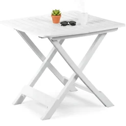 Tavolo da Esterno Bianco 4 Posti Tavolo Tavolo da Esterno Fisso 75x75x72h cm, Lunghezza Massima 75 cm Made in Italy - Smithport
