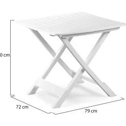 Tavolo da Esterno Bianco 4 Posti Tavolo Tavolo da Esterno Fisso 75x75x72h cm, Lunghezza Massima 75 cm Made in Italy - Smithport