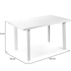 Tavolo da Esterno Bianco 6 Posti Tavolo Tavolo Fisso Ovale 137x88x72h cm, Lunghezza Massima 137 cm Made in Italy - Roxton