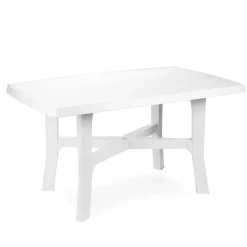 Tavolo da Esterno Bianco 6 Posti Tavolo Tavolo Fisso Rettangolare 138x88x72h cm, Lunghezza Massima 138 cm Made in Italy - Raspberry