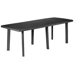 Tavolo da Esterno Nero Antracite 12 Posti Meccanismo Estensione Allunga Centrale 216x90x72h cm, Allungabile Made in Italy - Adonas