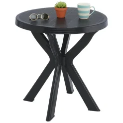 Tavolo da Esterno Nero Antracite 2 Posti Lunghezza Massima 70 cm 70x70x72h cm, Finitura Effetto Liscio Made in Italy - Lorwood