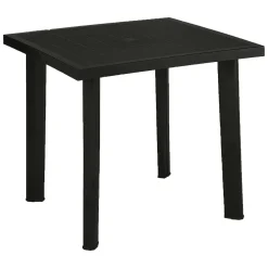Tavolo da Esterno Nero Antracite 4 Posti Lunghezza Massima 90 cm 90x90x72h cm, Finitura Effetto Quadrettato Made in Italy - Brooksdale