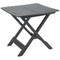 Tavolo da Esterno Nero Antracite 4 Posti Pieghevole 79x72x70h cm, Tavolo Tavolo Pieghevole Rettangolare Made in Italy - Ruthton