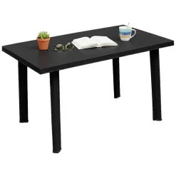 Tavolo da Esterno Nero Antracite 6 Posti Lunghezza Massima 126 cm 126x76x72h cm, Finitura Effetto Liscio Made in Italy - Ozello