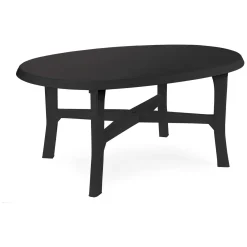 Tavolo da Esterno Nero Antracite 6 Posti Lunghezza Massima 165 cm 165x110x72h cm, Finitura Effetto Liscio Made in Italy - Simmsville