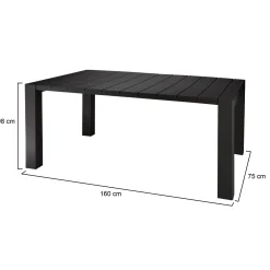 Tavolo da esterno 10 posti 160x98cm antracite - Magelang