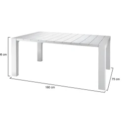 Tavolo da esterno 10 posti 160x98cm bianco - Magelang