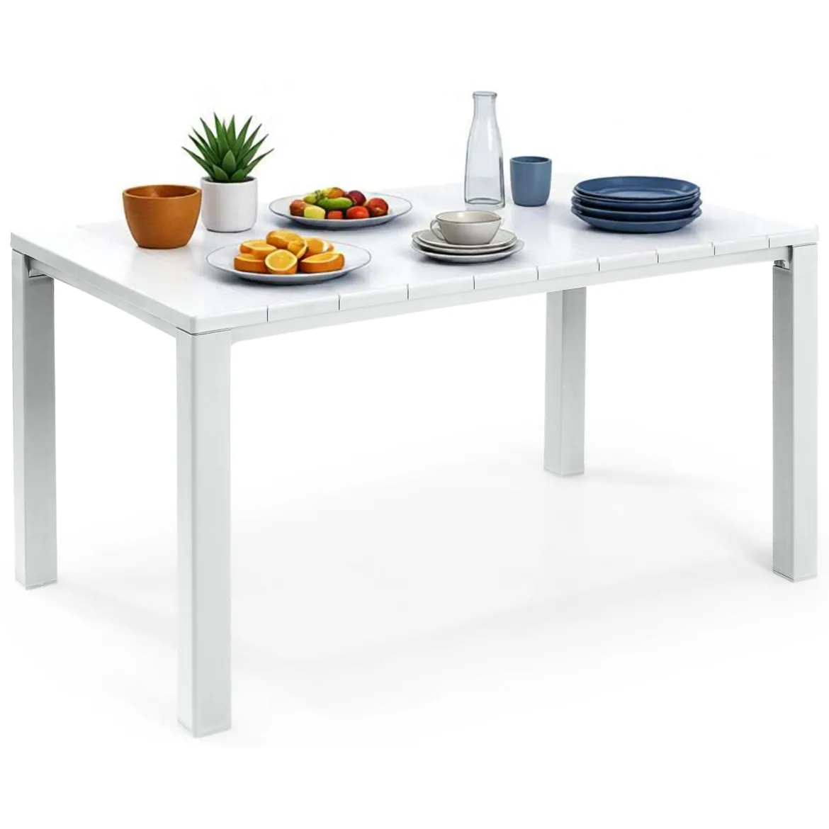Tavolo da esterno 6 posti 147x90cm bianco - Listowel