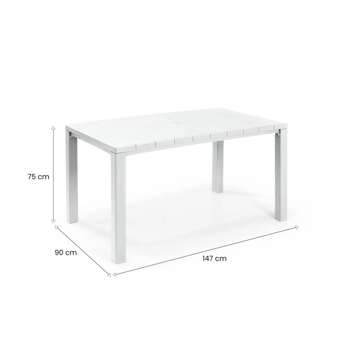 Tavolo da esterno 6 posti 147x90cm bianco - Listowel