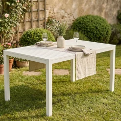 Tavolo da esterno 6 posti 150x90cm bianco - Askia