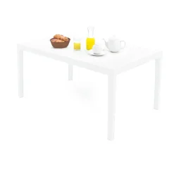 Tavolo da esterno 6 posti 150x90cm bianco - Askia