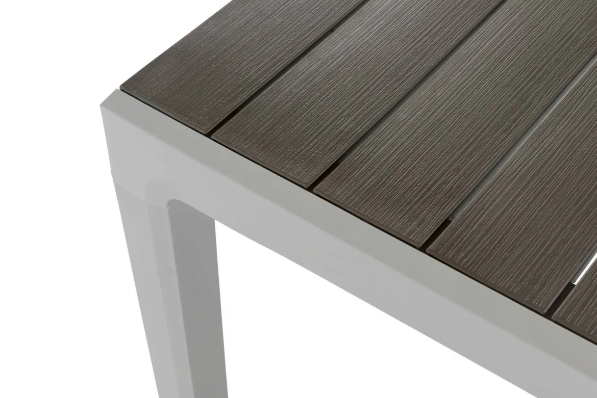 Tavolo da esterno 6 posti 160x90cm bianco e tortora - Innisfail