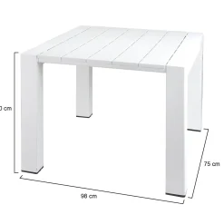 Tavolo da esterno 6 posti 90x98cm bianco - Malang