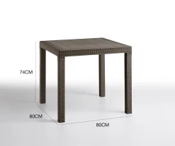 Tavolo da esterno 6 posti 80x80cm marrone - Acqua