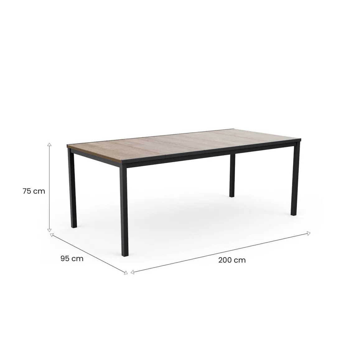 Tavolo da esterno 8 posti 200x95cm rovere e bianco - Sarnia