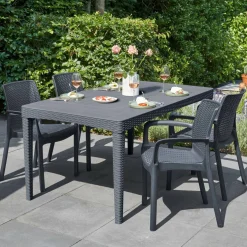 Tavolo da esterno Salmon, 160x90 h74 cm, Tortora