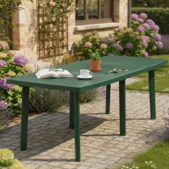 Tavolo da Esterno Verde 2 Posti Tavolo Tavolo Rotondo Fisso 70x70x72h cm, Lunghezza Massima 70 cm Made in Italy - Lorwood