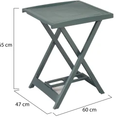 Tavolo da Esterno Verde 2 Posti Tavolo Tavolo da Esterno Pieghevole 44x44x50h cm, Lunghezza Massima 44 cm Made in Italy - Elpino