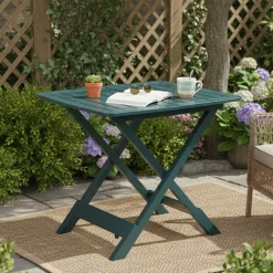 Tavolo da Esterno Verde 4 Posti Tavolo Tavolo da Esterno Fisso 80x75x72h cm, Lunghezza Massima 80 cm Made in Italy - Tessner