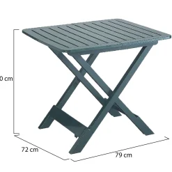 Tavolo da Esterno Verde 4 Posti Tavolo Tavolo da Esterno Fisso 80x75x72h cm, Lunghezza Massima 80 cm Made in Italy - Tessner