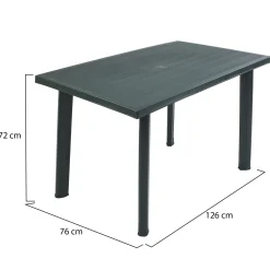 Tavolo da Esterno Verde 6 Posti Tavolo Tavolo Fisso Rettangolare 138x88x72h cm, Lunghezza Massima 138 cm Made in Italy - Raspberry