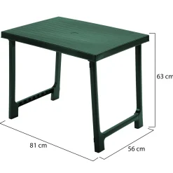 Tavolo da Esterno Verde 6 Posti Tavolo Tavolo Fisso Rettangolare 81x56x63h cm, Lunghezza Massima 81 cm Made in Italy - Beechwood
