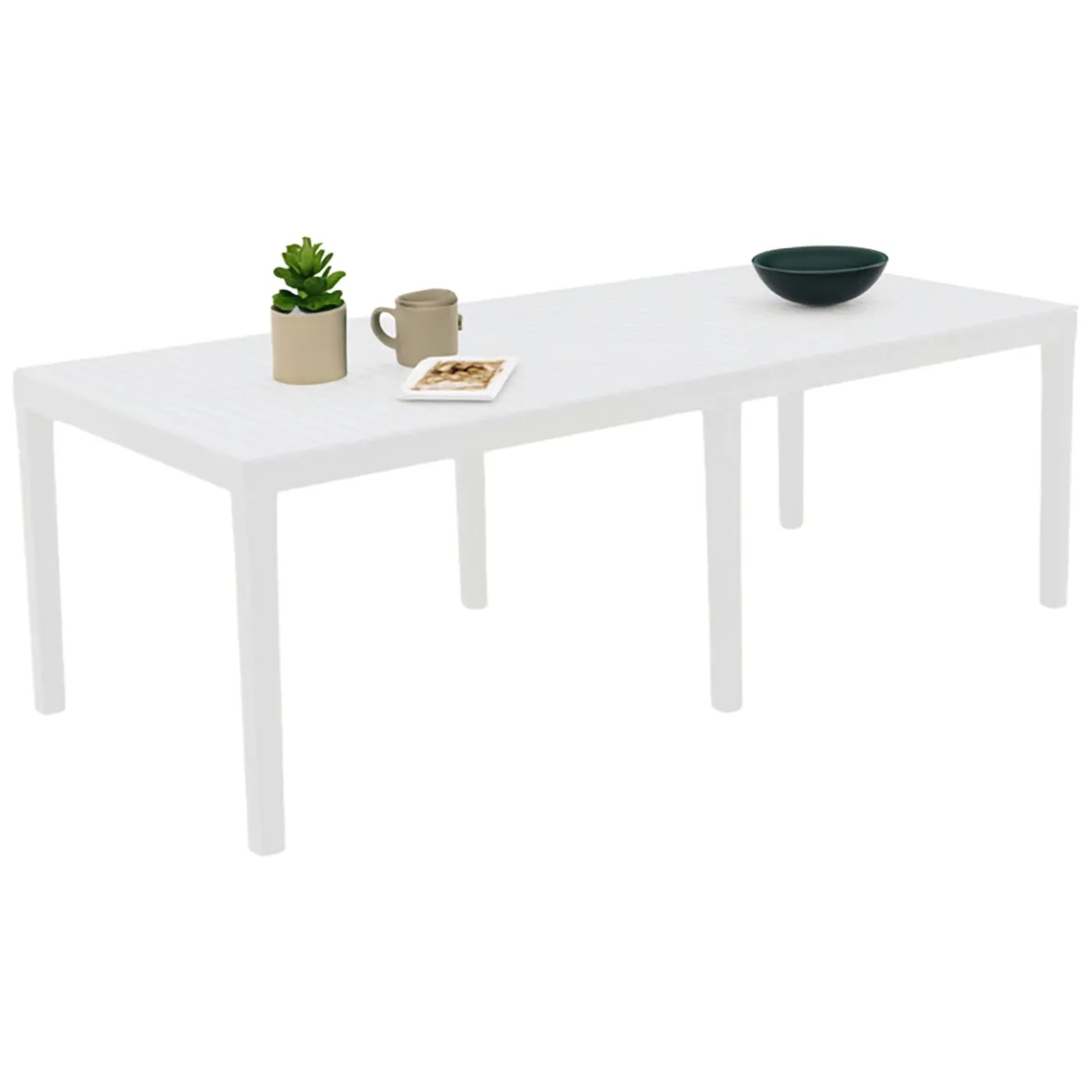 Tavolo da giardino allungabile 8-10 posti 150/220x90cm bianco - Arabesch