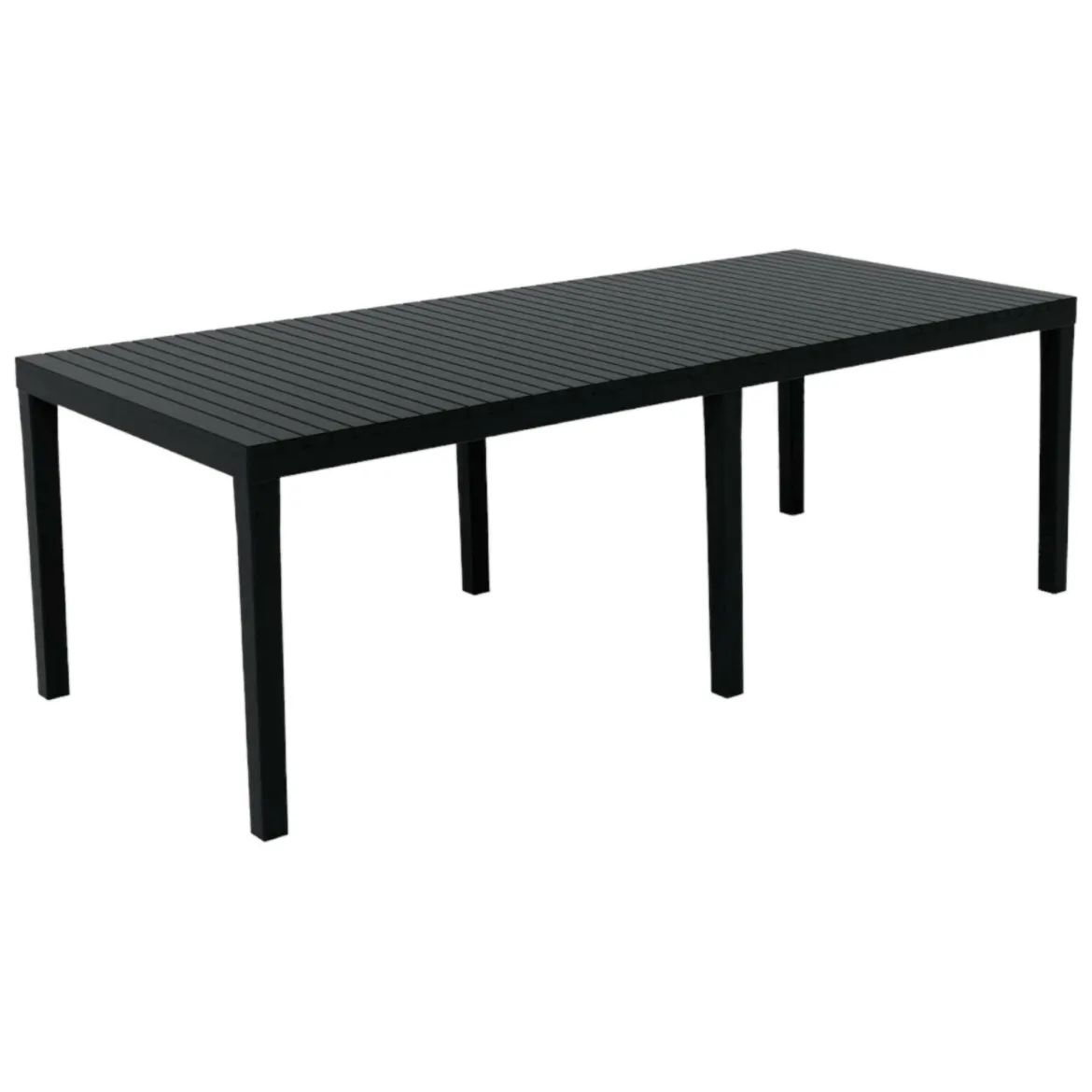 Tavolo da giardino allungabile 8-10 posti 150/220x90cm effetto rattan antracite - Abbaviva