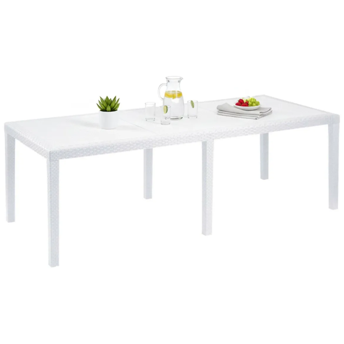 Tavolo da giardino allungabile 8-10 posti 150/220x90cm marrone - Abbaviva