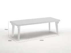 Tavolo da giardino allungabile 8-10 posti 160/220x90cm bianco - Anatre