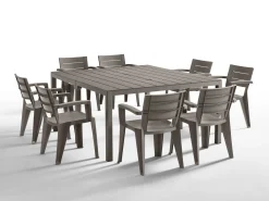 Tavolo da giardino allungabile 8-12 posti 146/292x86cm tortora - Campana