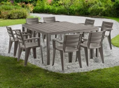 Tavolo da giardino allungabile 8-12 posti 146/292x86cm tortora - Campana