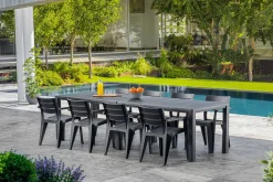 Tavolo da giardino allungabile 8-12 posti 147/294x90cm antracite - Brossard