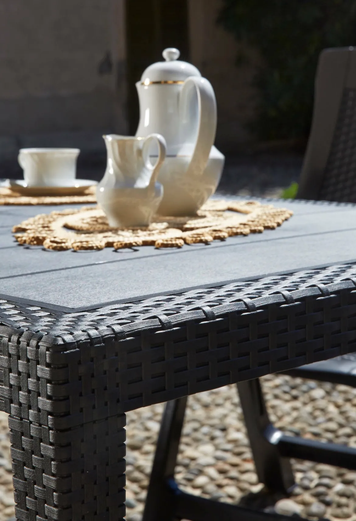 Tavolo da giardino 8 posti 138x78cm antracite - Arca