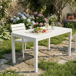 Tavolo da giardino 10 posti 80x138cm bianco - Asar