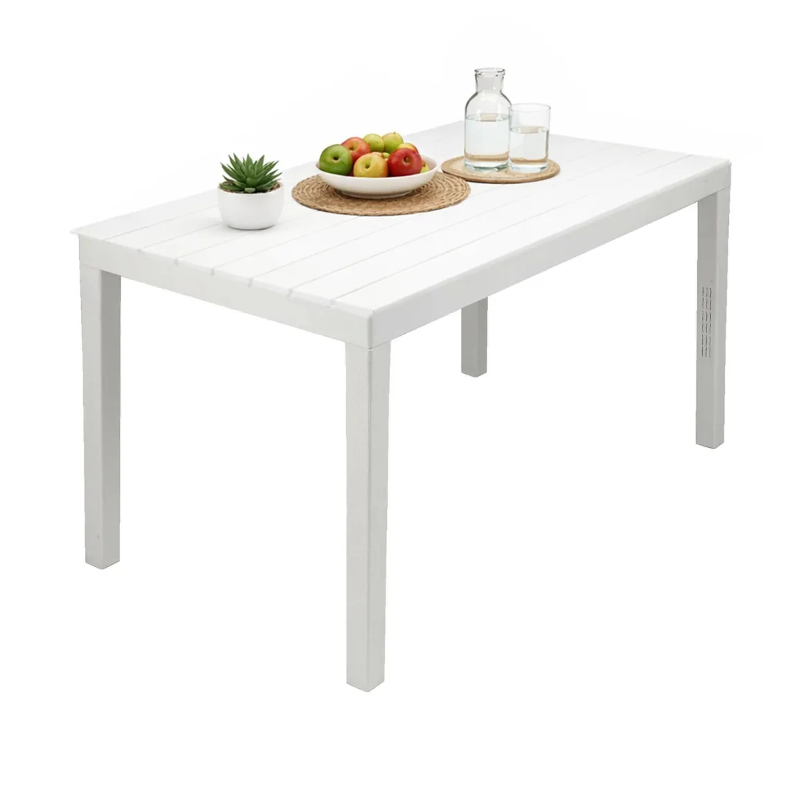 Tavolo da giardino 10 posti 80x138cm bianco - Asar