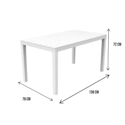 Tavolo da giardino 10 posti 80x138cm bianco - Asar